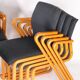 Suite de 8 chaises bois et tissu
