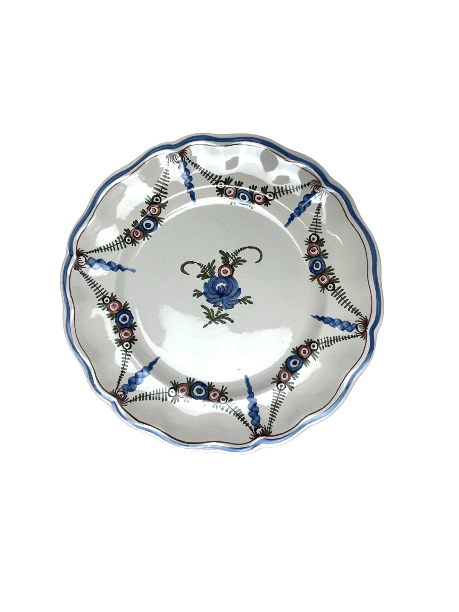 Assiette en faïence Argonne décor guirlandes, fin XIXème