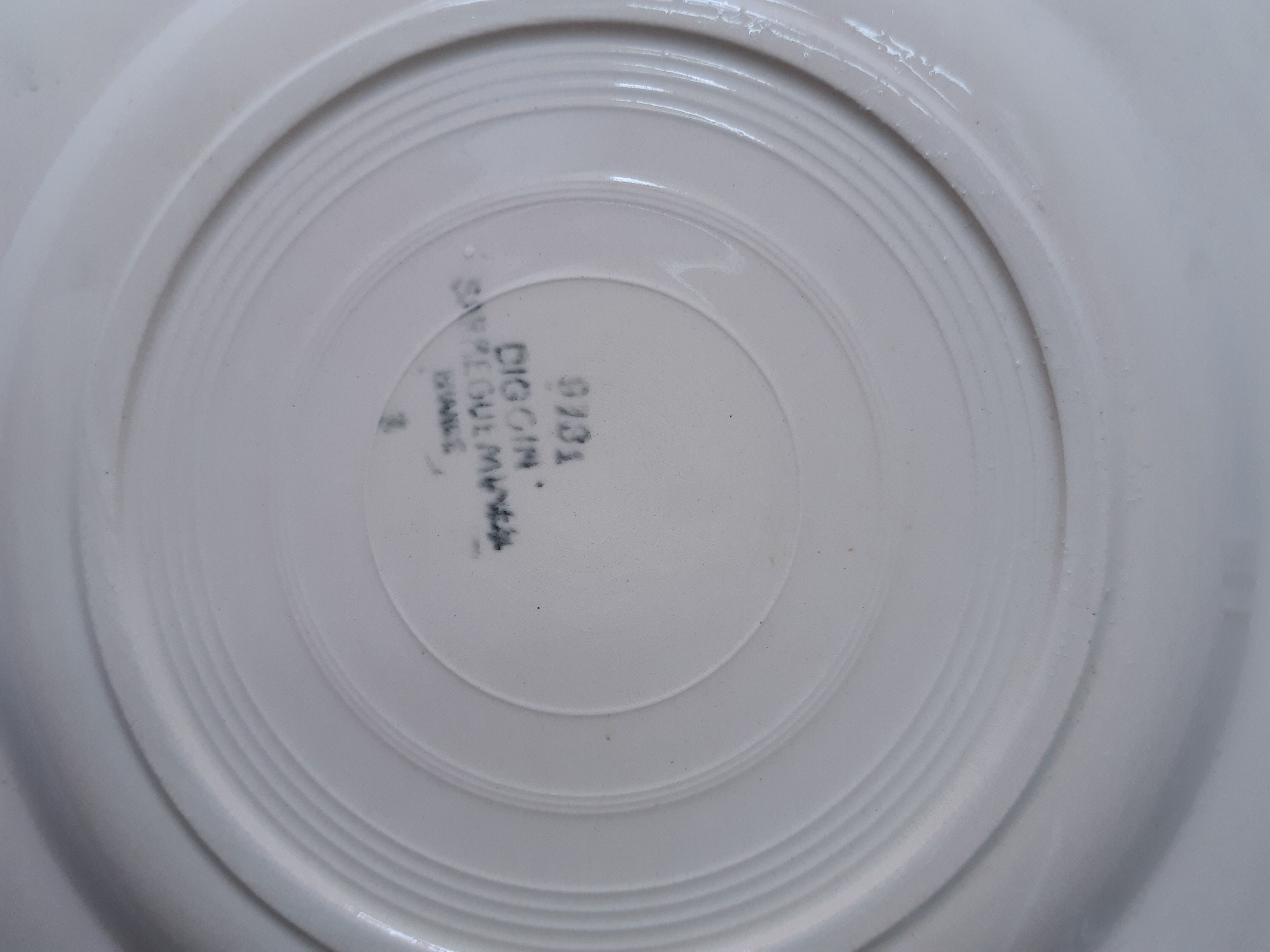 Set of 6 flat plates Digoin Sarreguemines