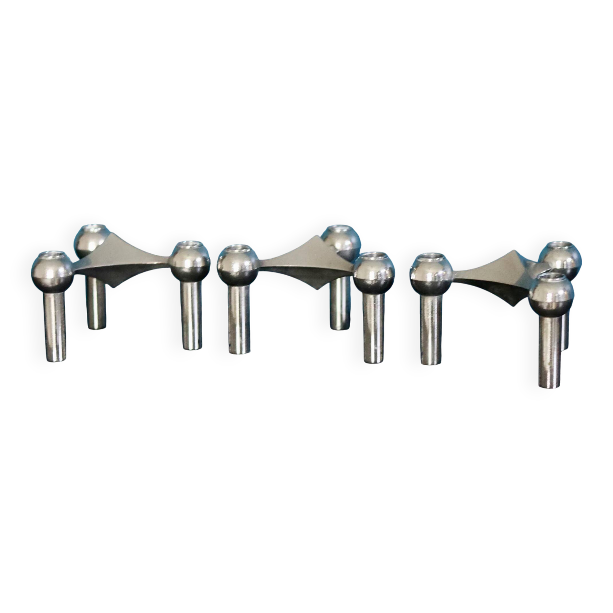 Trio of 1960's vintage candle holder by Stoff Nagel