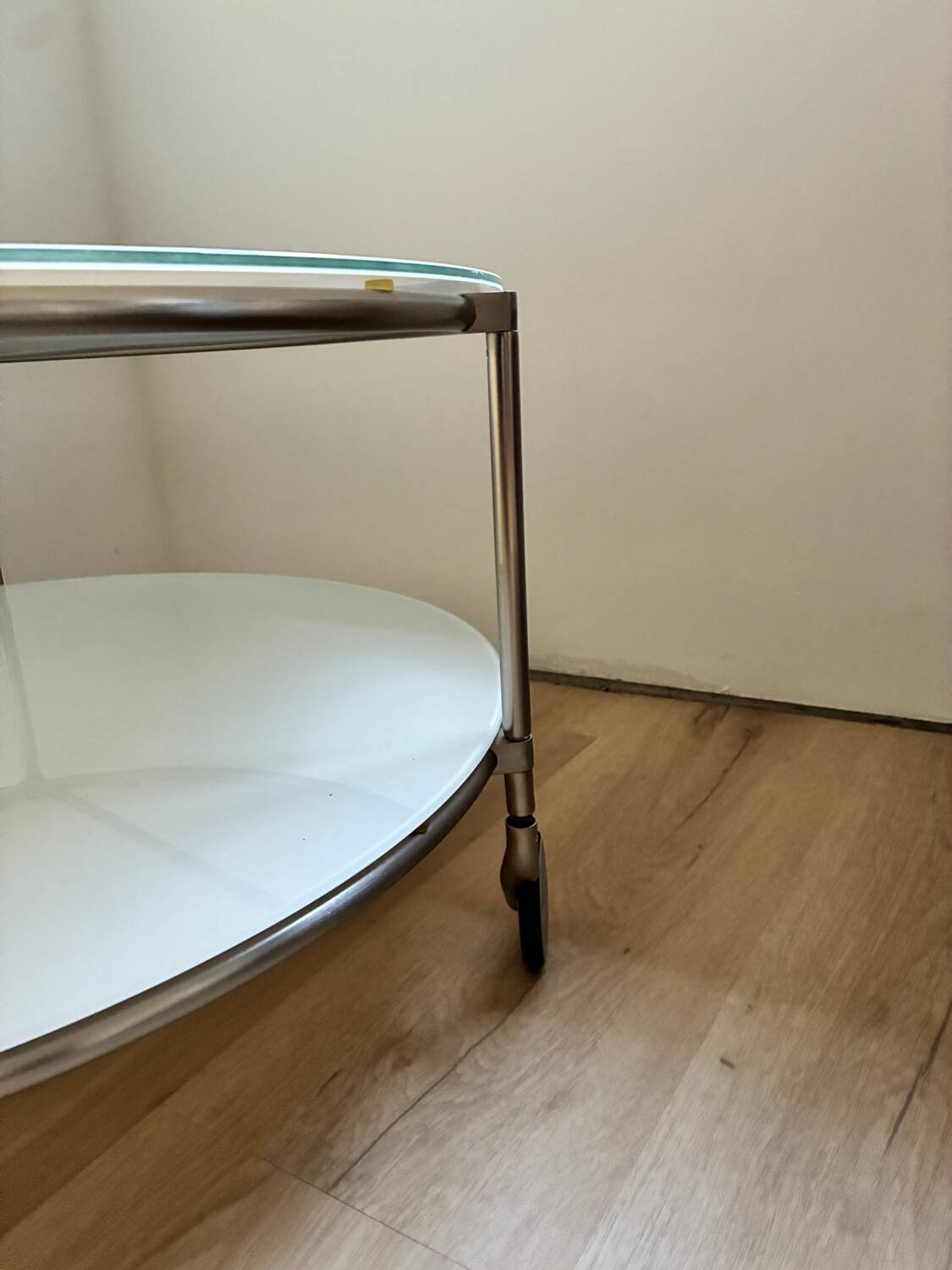 Round glass coffee table from Ikea, vintage 1980s, Designer Ehlen J