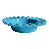 Cendrier verre opalin bleu vintage