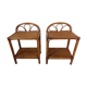 Pair of rattan and bamboo bedside tables 1970s
