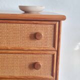 Vintage wicker chest of drawers.