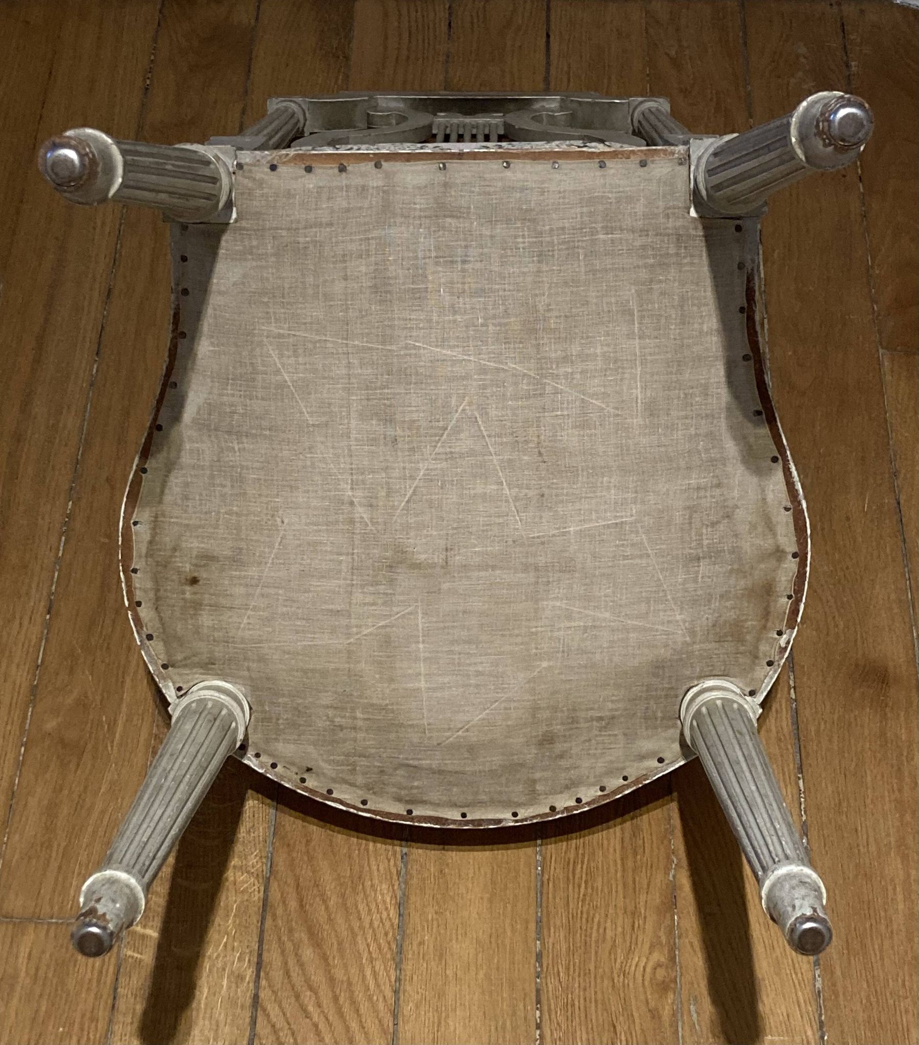 Pair of chairs, lyre back, based on a model by Jacob, Louis XVI style.