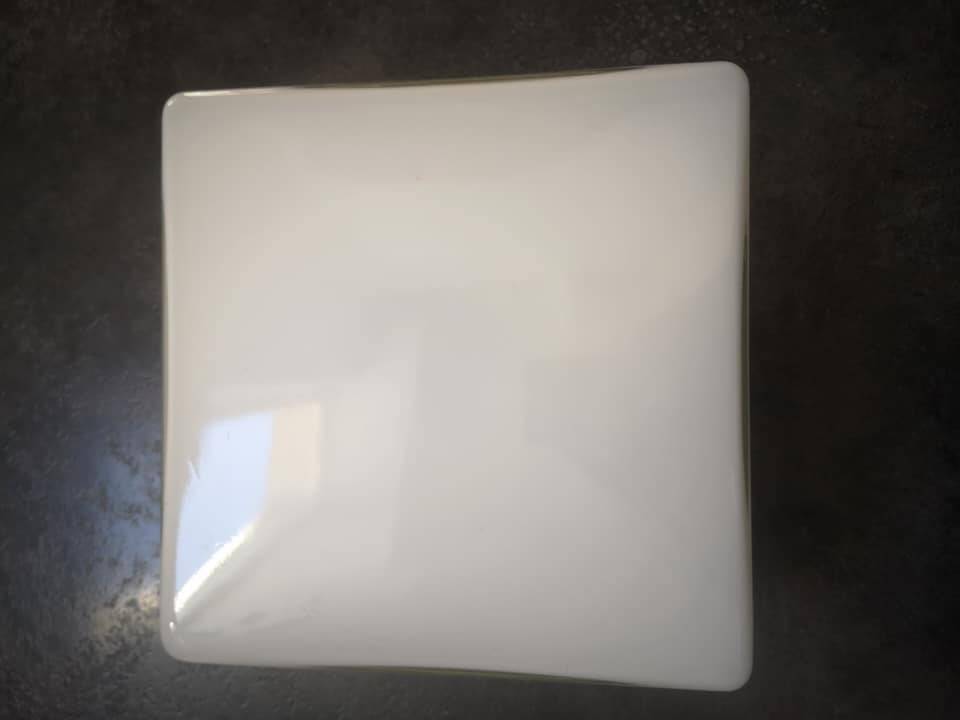 Old vintage square opaline ceiling/wall light 1960/70