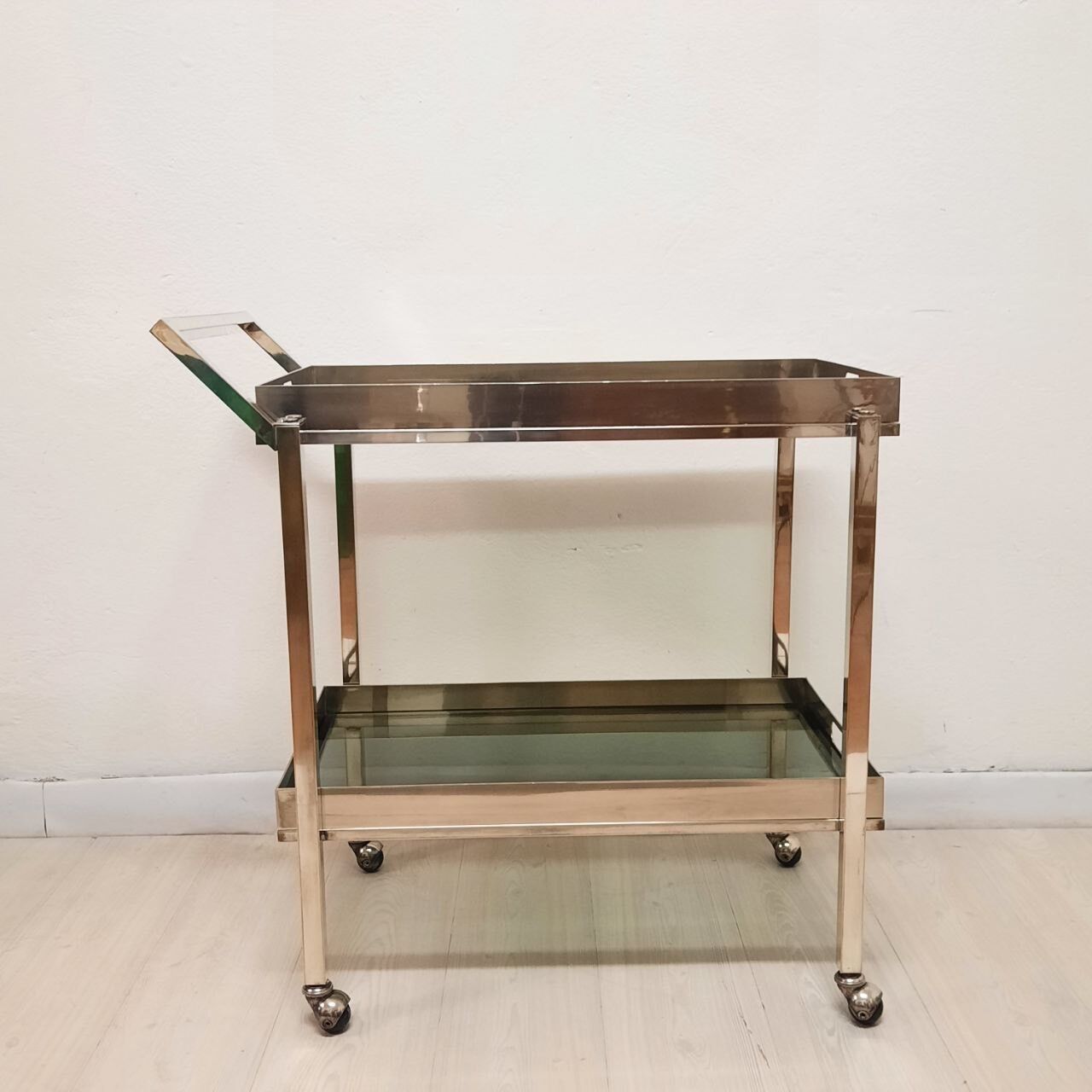 Chariot alimentaire avec deux plateaux - plaqué argent - vintage