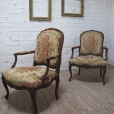 2 Louis XV convertible armchairs