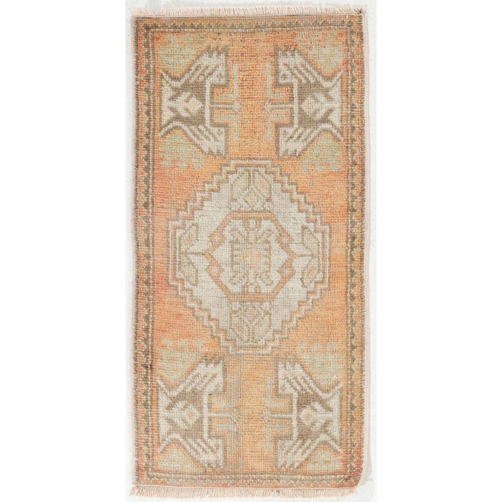 Vintage Accent Rug. Wool Turkish Seat Cover. Rustic Kitchen Rug. Handmade Door Mat. Bath Mat