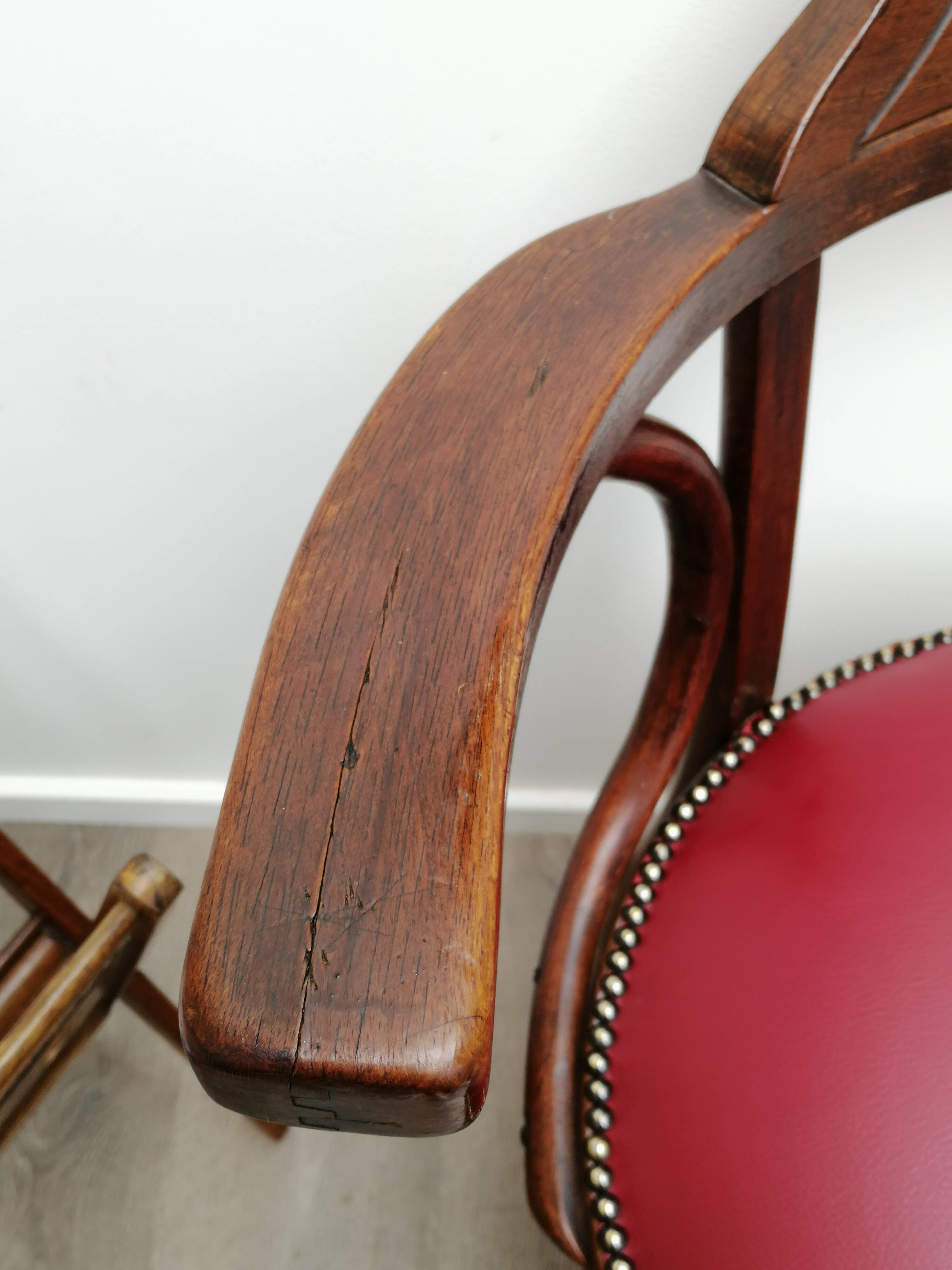 Reupholstered Thonet office chair No.6003