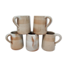 Cinq mugs grès du marais vintage