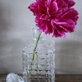 Vintage relief square glass whisky carafe