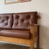 Vintage solid oak bench
