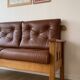 Banquette vintage en chêne massif