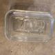 Old butter dish with glass cow decor brand duralex vintage 1970s