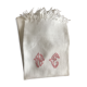 Serviette de toilette nid d’abeille initiales brodées