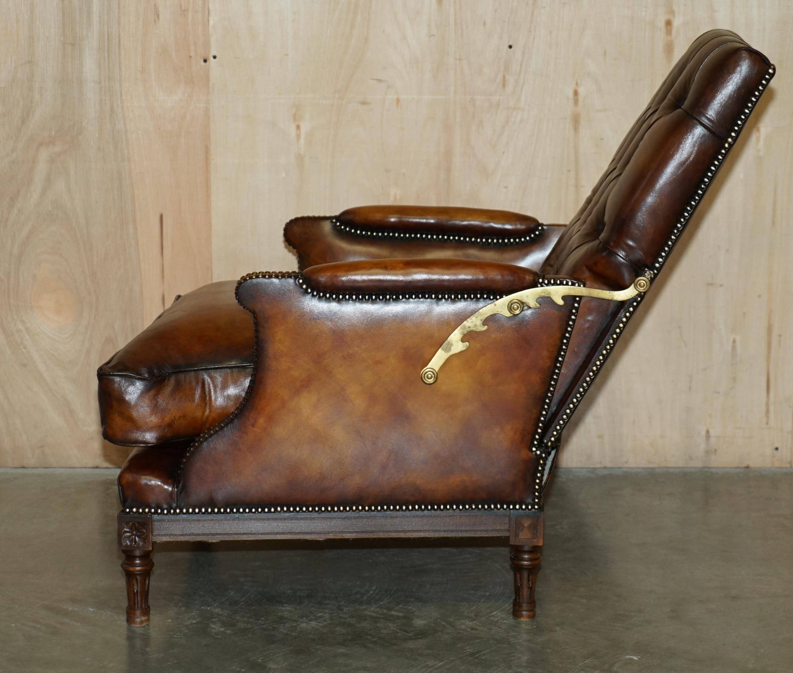 Fauteuil Club Chesterfield en Cuir Teint à la Main