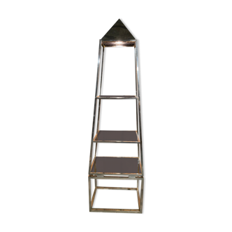 Etagere eclairante pyramide années 70