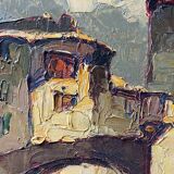 Tableau signé Louis PASTOUR 1876-1948 Vue du pont de Sospel (Provence)