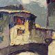 Painting signed Louis PASTOUR 1876-1948 View of the bridge of Sospel (Provence)