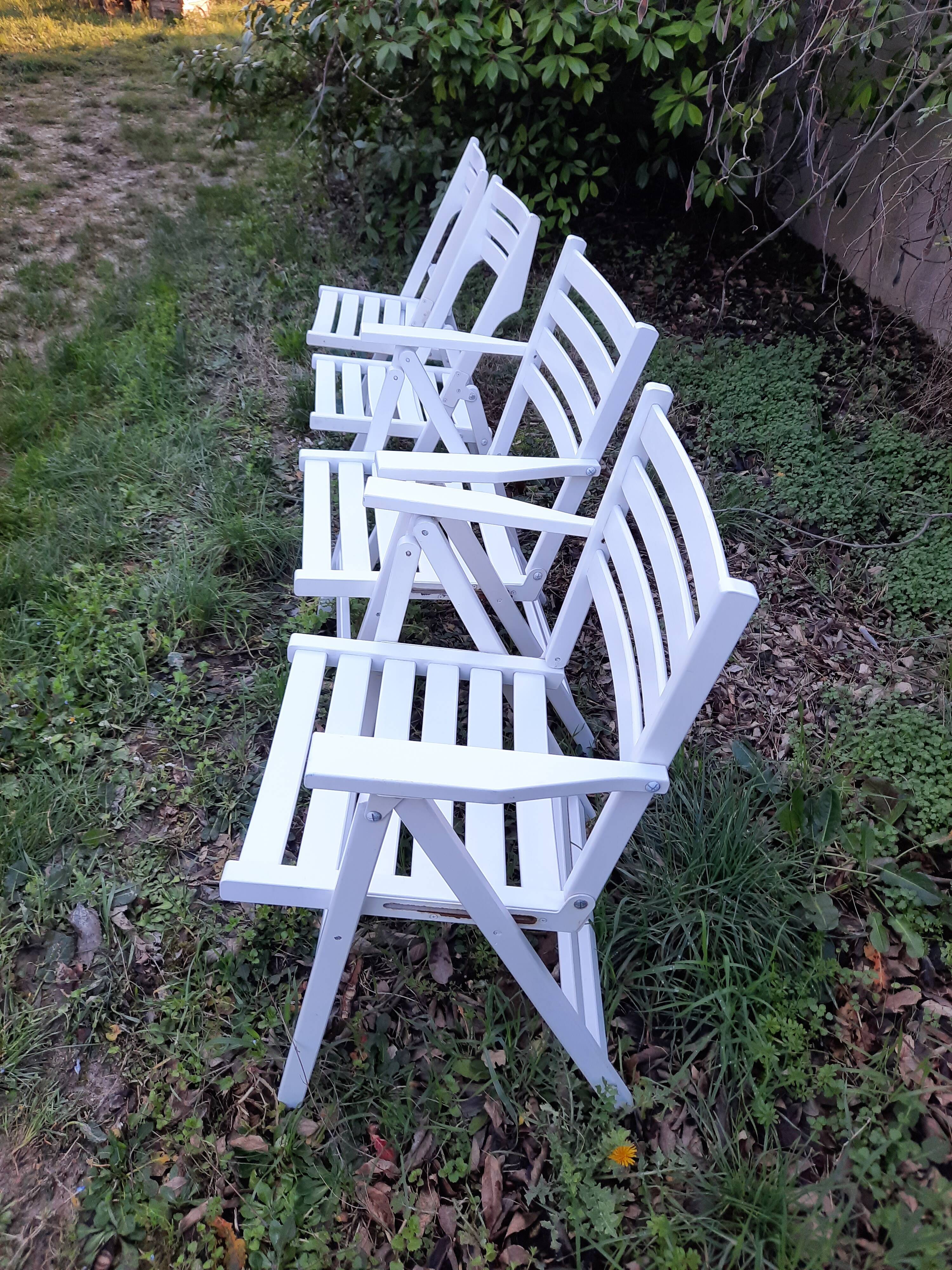 Sièges de jardin vintage en bois