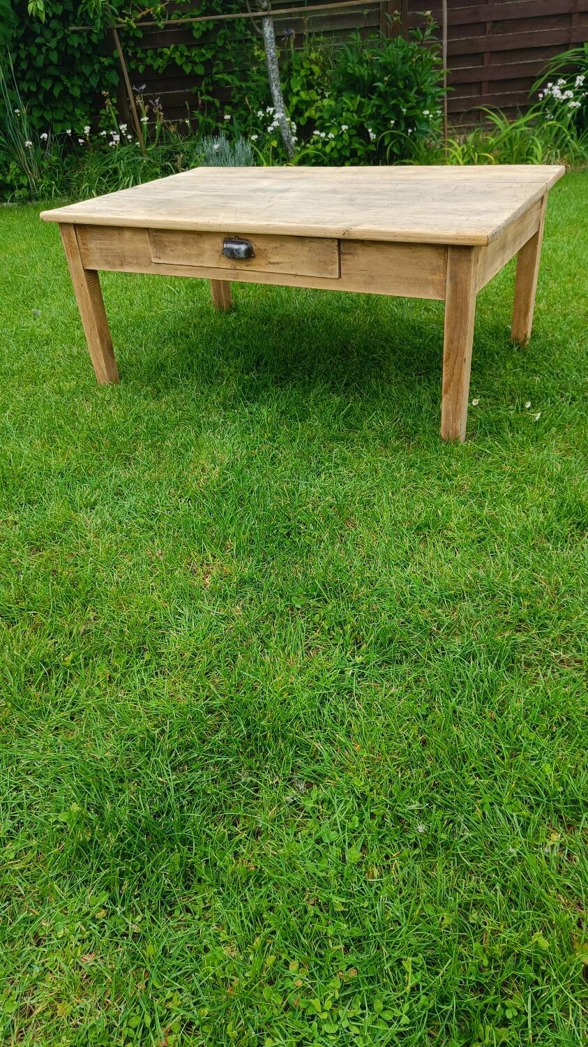 Raw wood coffee table