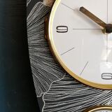 Clock vintage formica wall clock silent barometer "Manufrance"