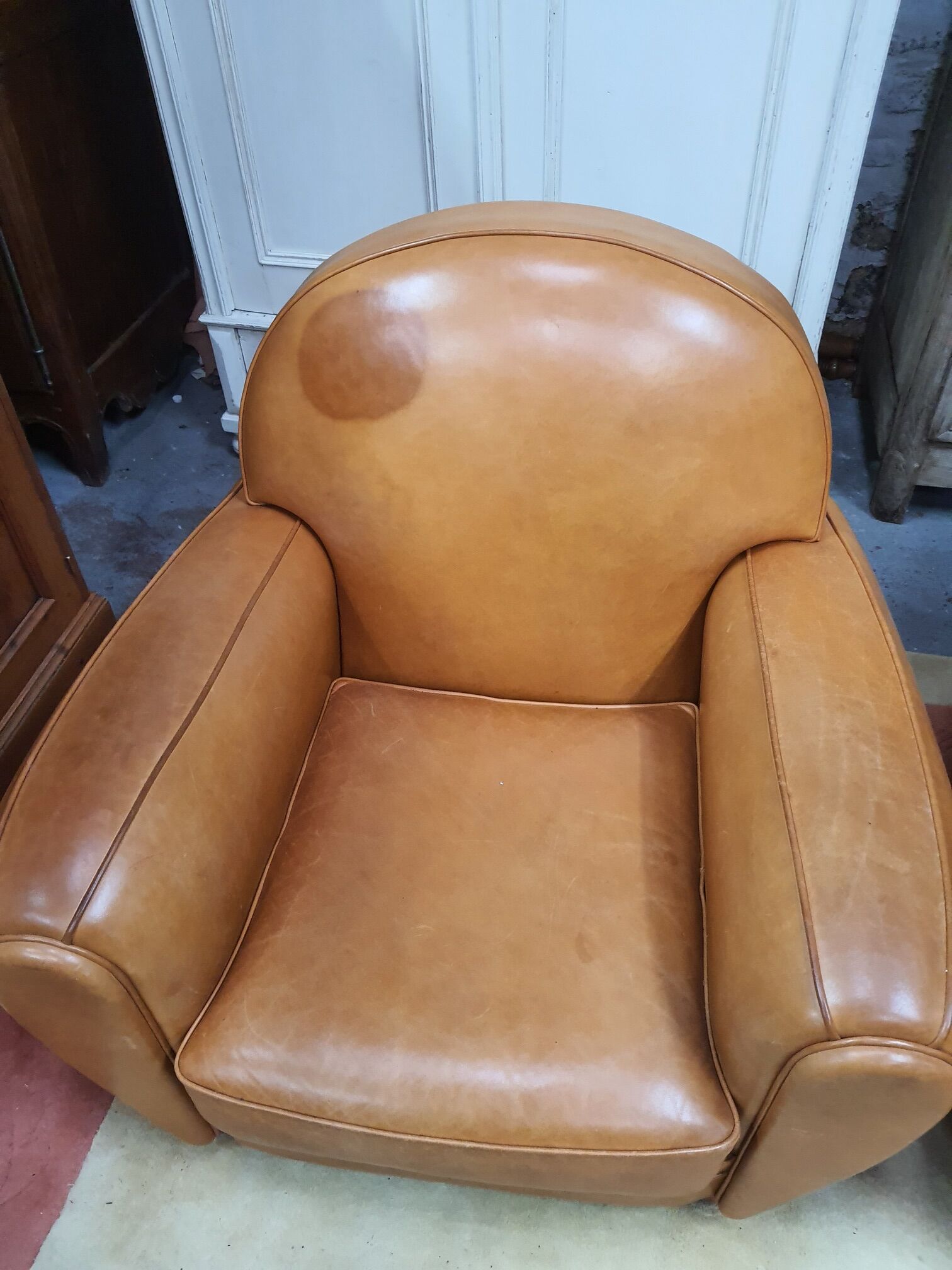 Pair of leather club chairs