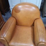 Pair of leather club chairs