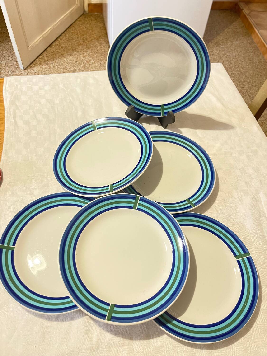 Set of 6 dessert plates Richard Ginori – Italian design - 70s 80s