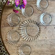 Vintage dessert service in clear glass