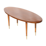 Table vintage, wood table, coffee table, coffee table, table oval, table feet compass, interior decorating, home décor, 60's