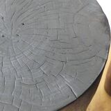 Black burnt teak stool