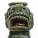 Pair of Foo Dog candle holders in ceramic, China 19th century
