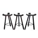 Set of 3 Vintage Spanish Brutalist Marbella Stools