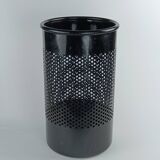 Perforated metal wastebasket