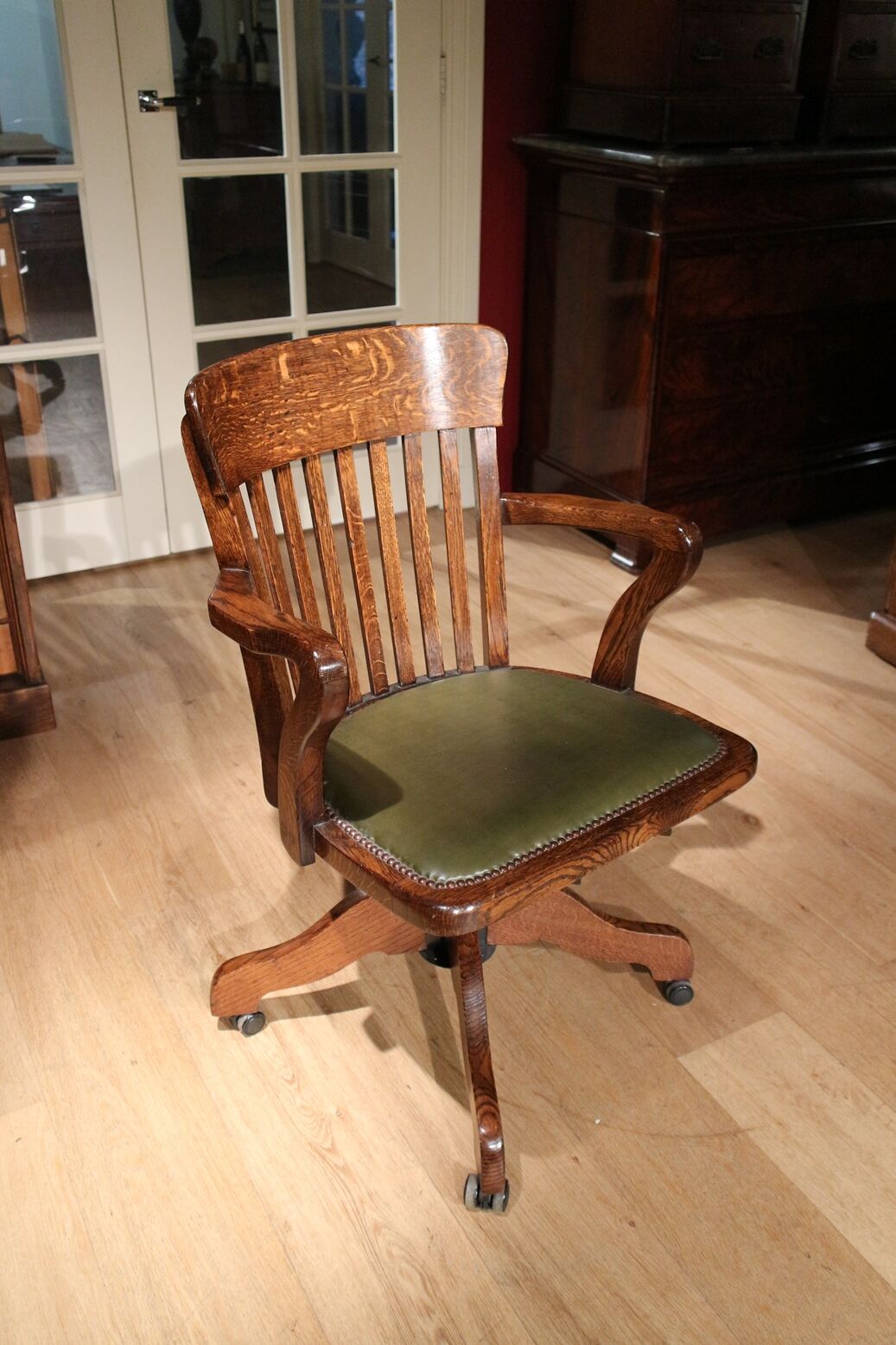 Antique oak office chair