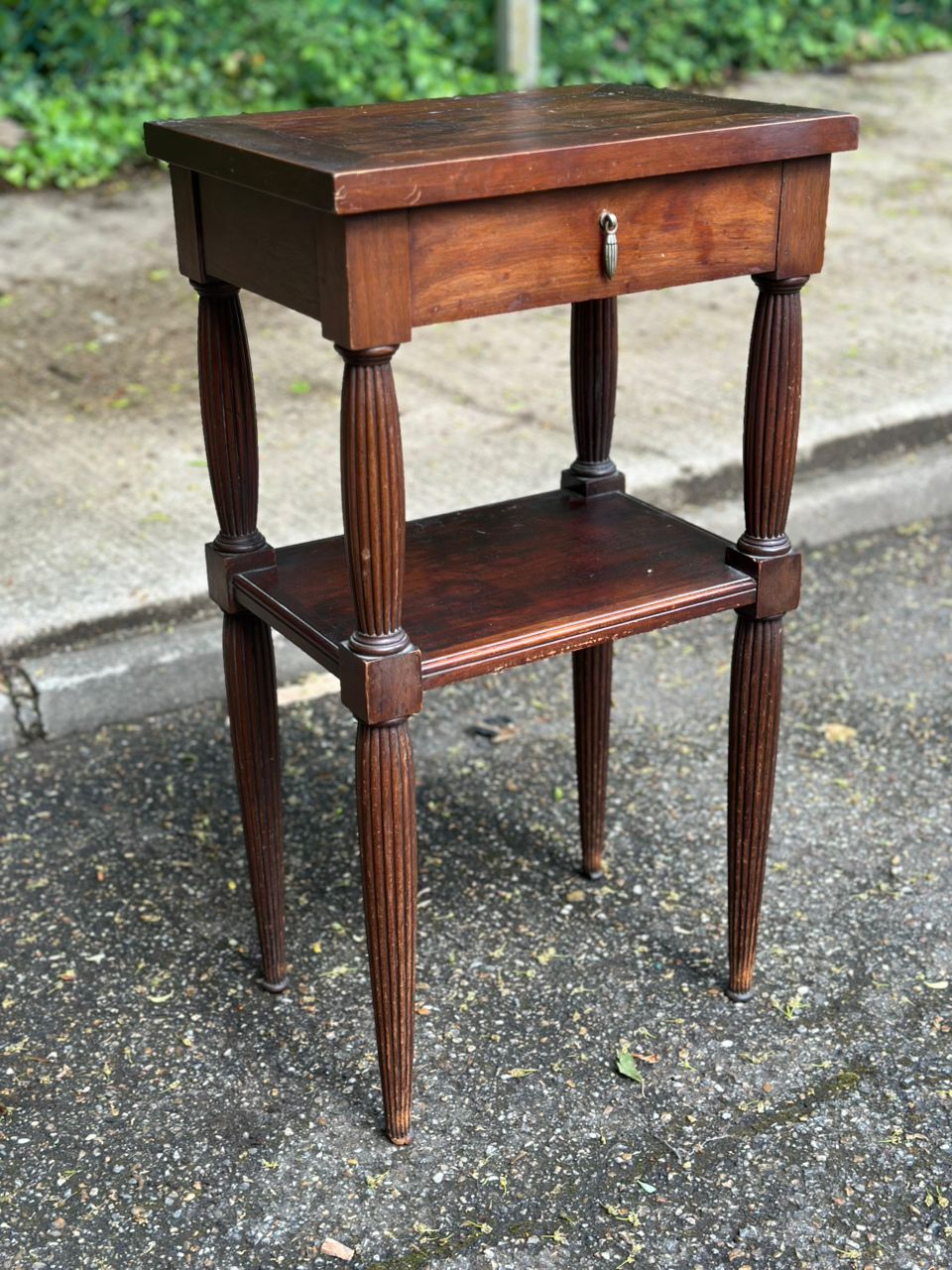 Louis XVI bedside table made of solid wood from the 20th century.