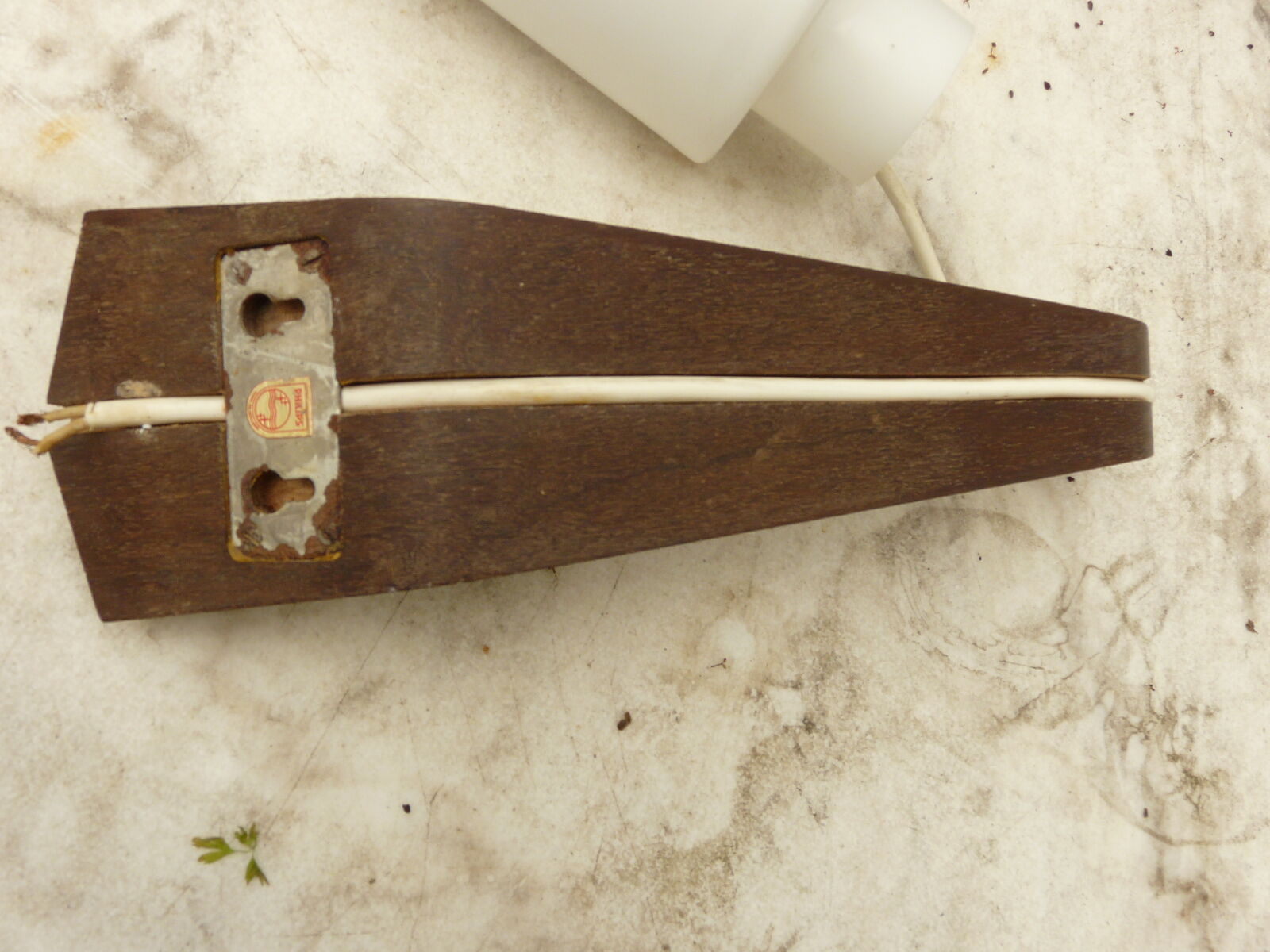 Wall light vintage philips wood and opaline