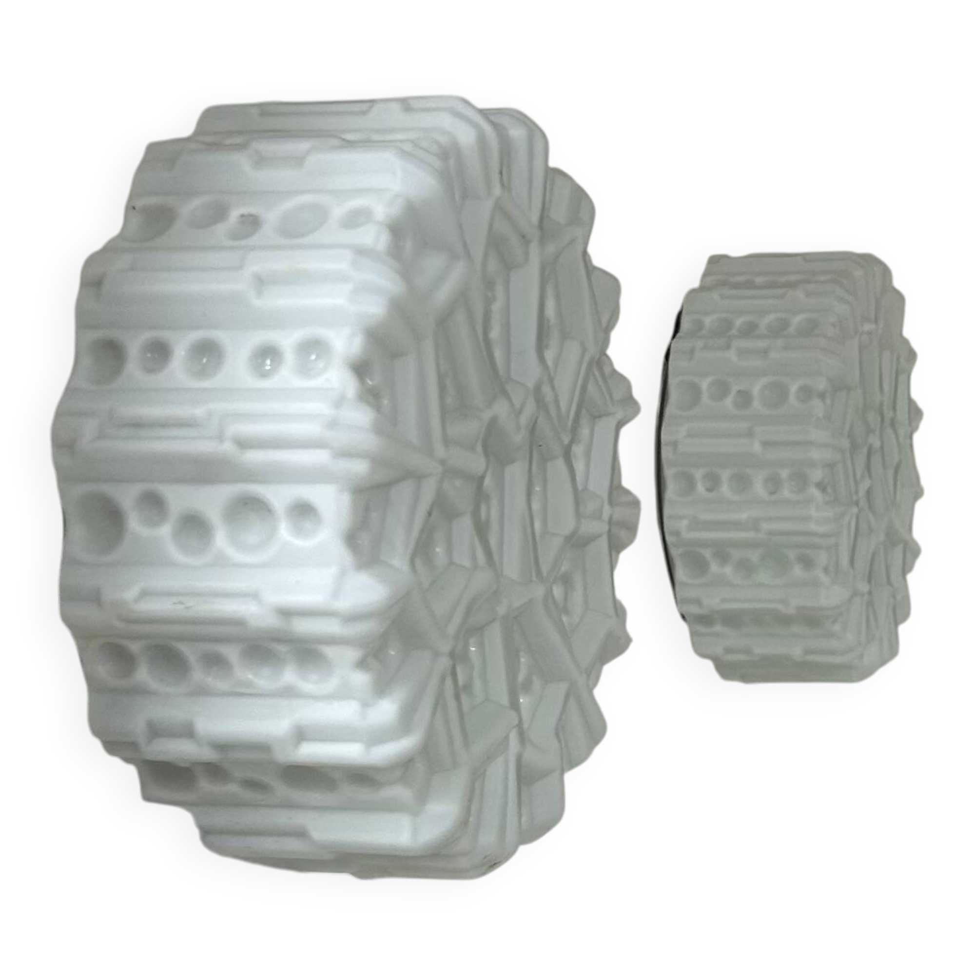 Pair of vintage opaline wall lights, Sweden, 1960s