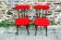 Pair of red shaggy chairs from the 70s.