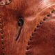 Rare 1970s Italian brutalist leather loveseat – sculptural two-seater