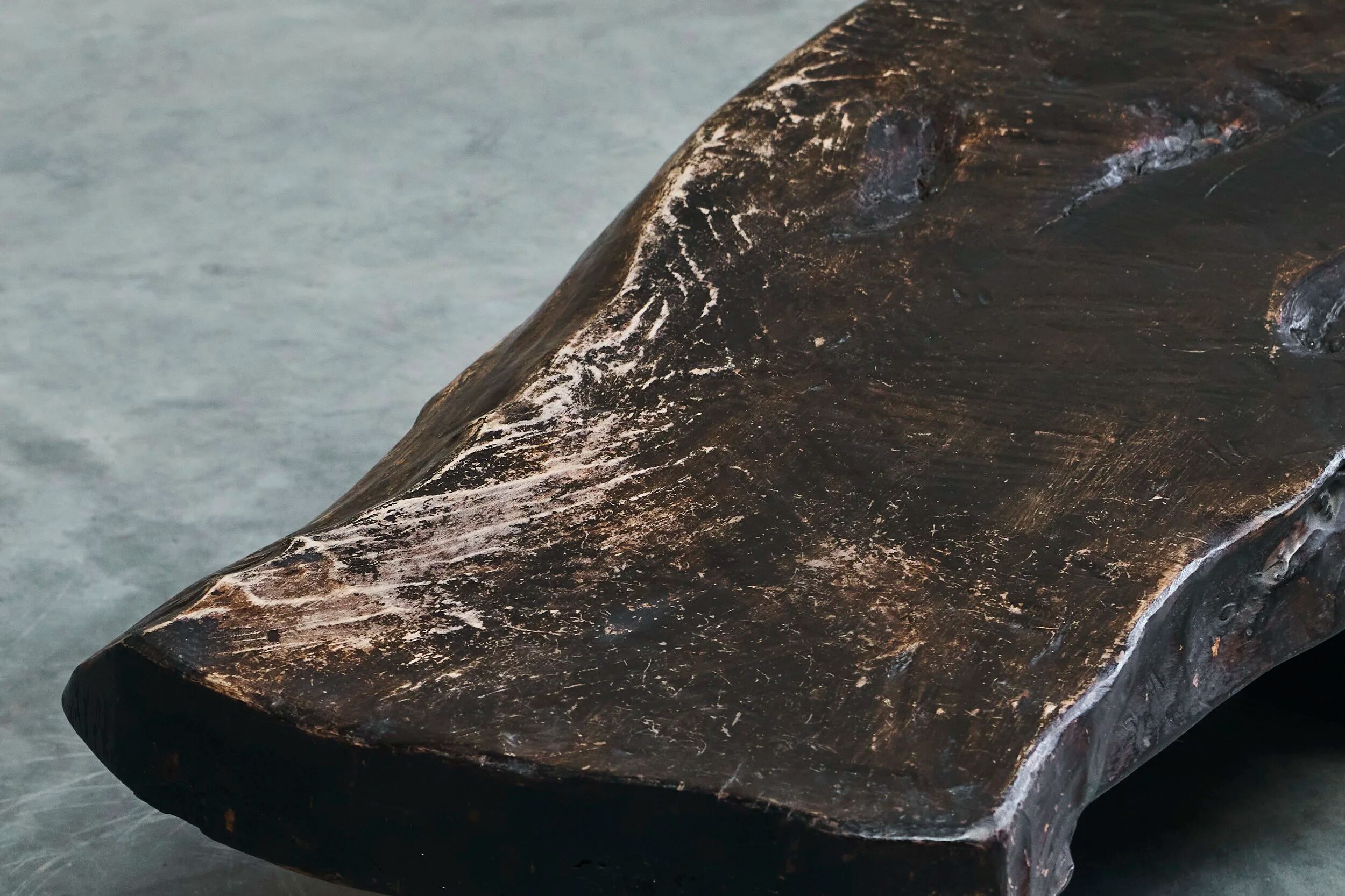 Sculptural coffee table in solid wood with natural edges, Europe, 1960s.