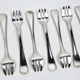 8 Christofle America silver-plated oyster forks, Luc Lanel