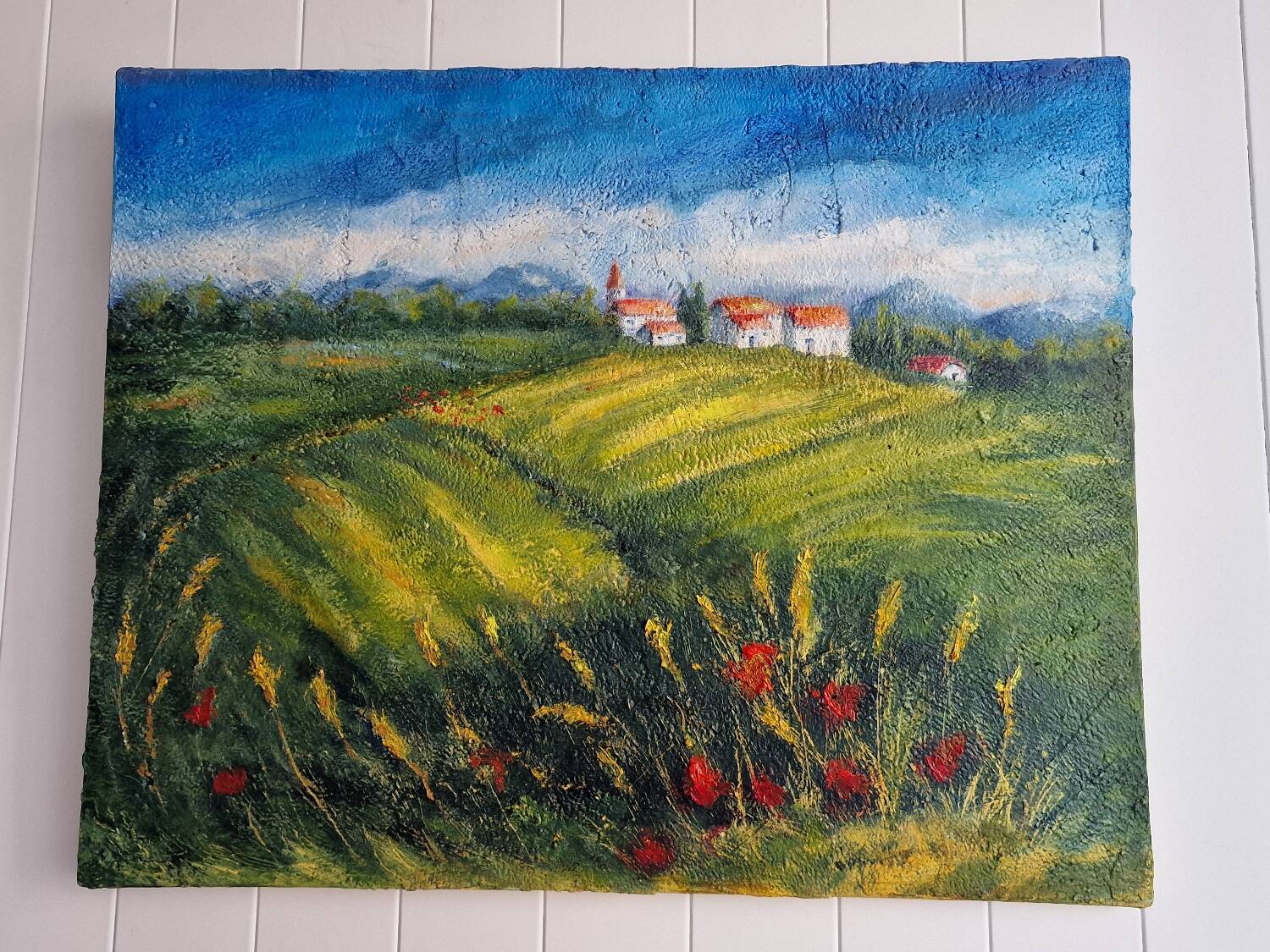 Bucolic landscape painting