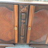 Two-door oak bedside table / 50s/60s