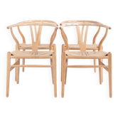 Ensemble de chaises Wishbone – Hans J. Wegner – Modèle CH24 – Chêne et corde naturelle – Carl Hansen & Søn – Années 1960