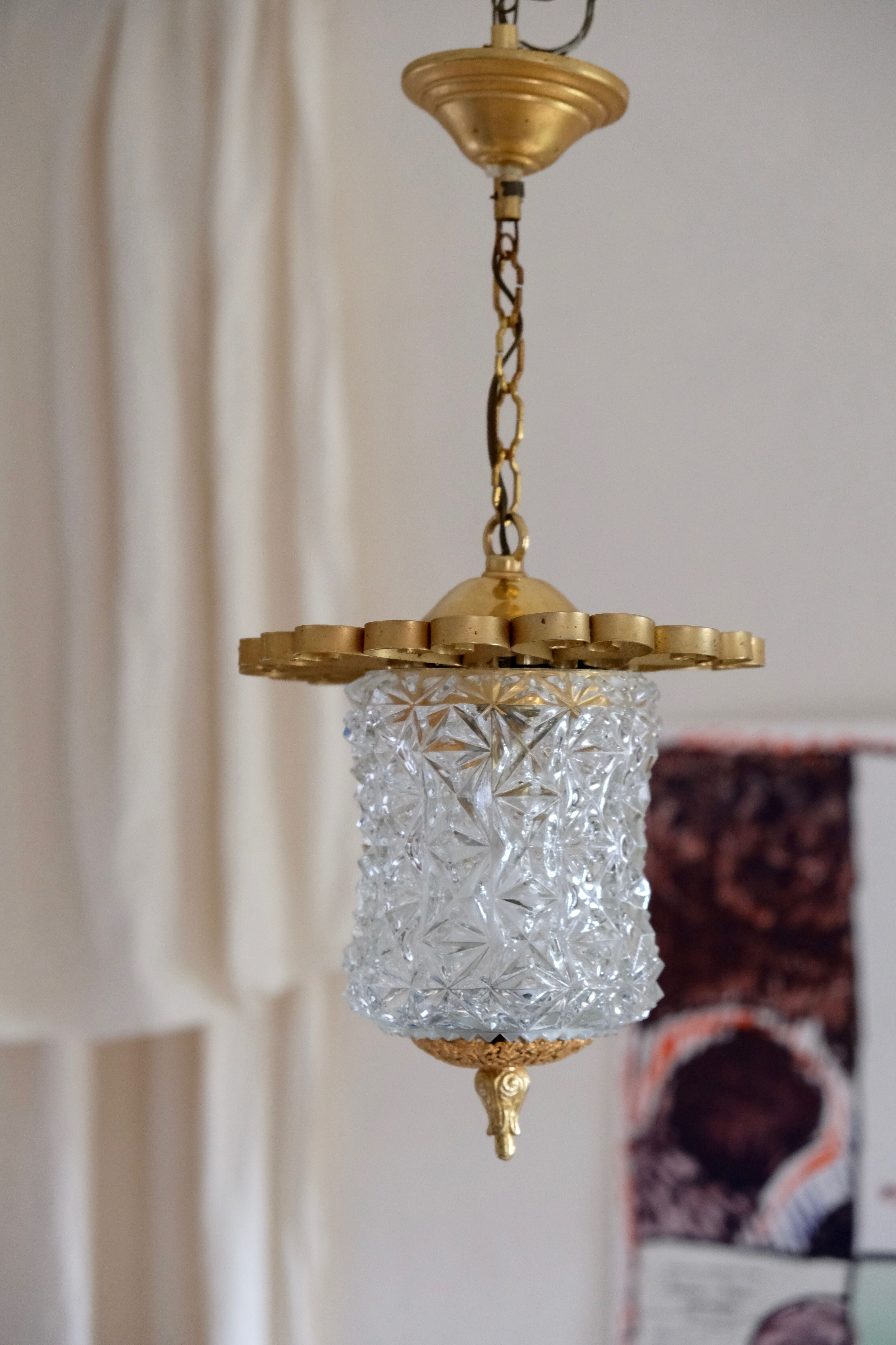 Glass and brass hanging 1950s