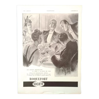 A paper advertisement company cheese Roquefort