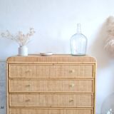Vintage rattan chest of drawers